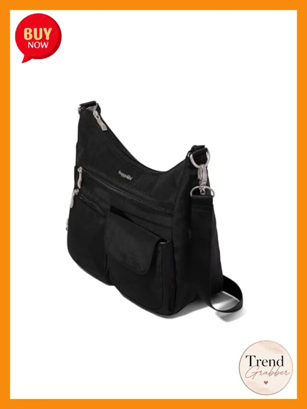 Nylon Crossbody Hobo Bag RFID Blocking EMF Pocket Lightweight Travel Purse